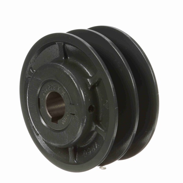 2 Groove Cast Iron Finish Bore Fhp Variable Pitch Sheave, 2VP50X24MM